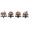 Northlight Set of 4 Gingerbread Train Christmas Stocking Holders 4.75"
